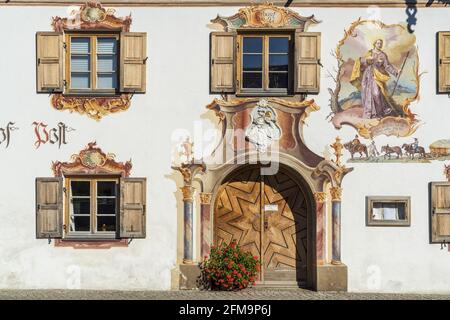 Gasthof Post in Krün, Oberbayern, Bayern, Deutschland Stockfoto