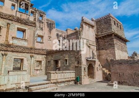 Ruinen von Kumbha Palace in Chittor Fort in Chittorgarh, Rajasthan Staat, Indien Stockfoto