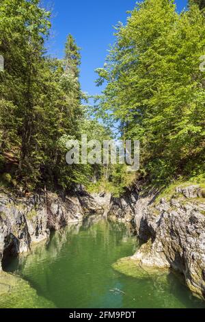 Walchenklamm bei Lenggries, Isarwinkel, Oberbayern, Bayern, Deutschland Stockfoto