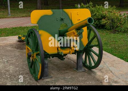 Moskau/Russland; 30 2019. Juni: Typ 94 75mm Berggewehr, kaiserliche japanische Armee, ausgestellt im russischen Grossen Vaterländischen Krieg Museum Stockfoto