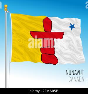 Nunavut territoriale und regionale Flagge, Kanada, nordamerikanisches Land, Vektorgrafik Stock Vektor
