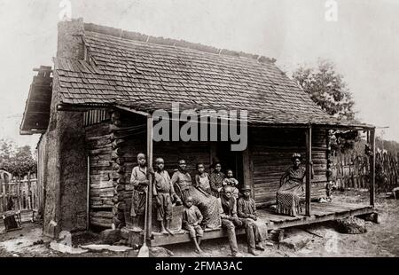 Sklaven in einer Sklavenhütte im Barbour County, Alabama, in der Nähe von Eufaula, die zwischen 1936 und 1938 entstand Stockfoto