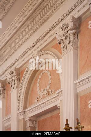 Fragment des großen Speisesaal im Schloss von Lubomirski in Lancut. Polen Stockfoto