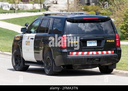 Ein Polizeifahrzeug der Provinz Ontario vor Ort in London, Ontario, Kanada. Stockfoto