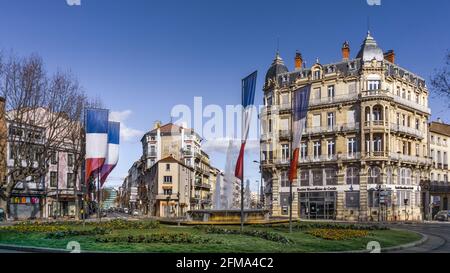 Place de la Victoire in Béziers. Älteste Stadt in Frankreich. Stockfoto