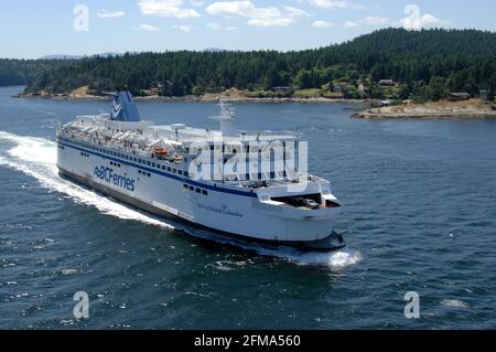 Spirit of British Columbia - Baujahr: 1993, Victoria - Gesamtlänge: 167.57 m (549'5') - maximale Hubraum: 11,642 Tonnen - Fahrzeugkapazität: 470 - Pa Stockfoto