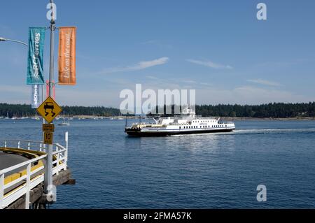 Quinsam - Baujahr: 1982, Vancouver - Gesamtlänge: 86.85 m (284'11') - maximale Hubraum: 1,429 Tonnen - Fahrzeugkapazität: 70 - Passenger & Crew Capac Stockfoto