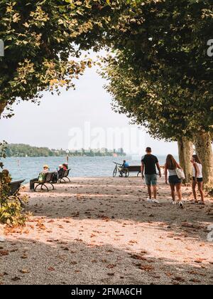 Bodensee, Menschen, See, Promenade, Konstanz, Baden-Württemberg, Deutschland Stockfoto