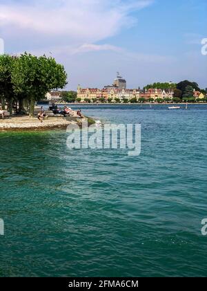 Bodensee, Menschen, See, Promenade, Konstanz, Baden-Württemberg, Deutschland Stockfoto