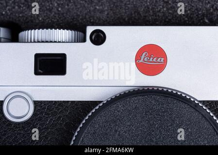 Göteborg, Schweden - juni 2019: Details einer Leica M10 silver. Stockfoto