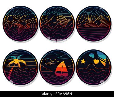 Natur Retro Aufkleber Vektor Illustration Stock Vektor