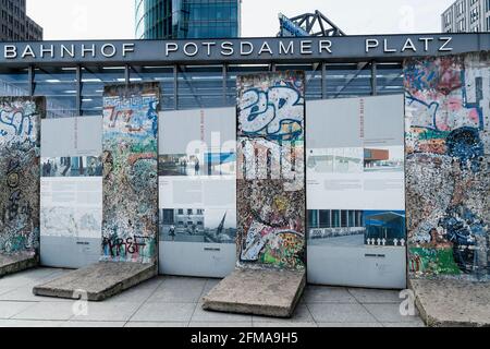 Berlin, Potsdamer Platz, Gedenkstätte Berliner Mauer, Ausstellung Stockfoto