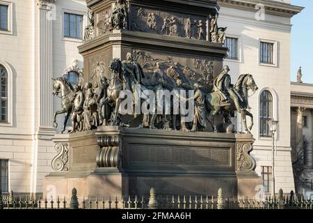 Berlin, Mitte, unter den Linden, Reiterstatue Friedrichs des Großen Stockfoto