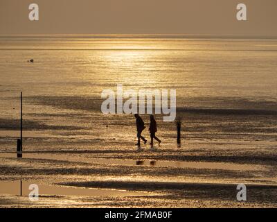 Wattenmeer bei Cuxhaven, Nationalpark Wattenmeer, UNESCO-Weltkulturerbe, Niedersachsen, Deutschland Stockfoto