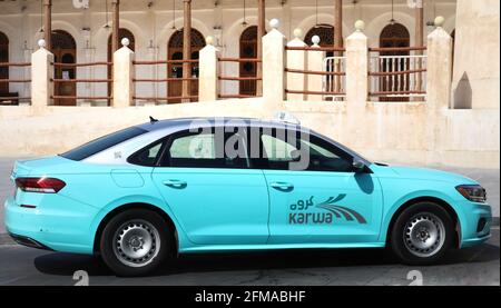 Ein Blick auf Karwa Taxi-Service in Doha, Katar Stockfoto