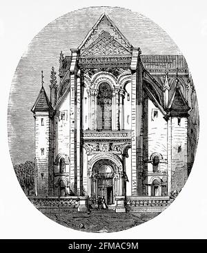 Kathedrale von Saint Julien, Le Mans. Sarthe. Frankreich. Alte Illustration aus dem 19. Jahrhundert nach Histoire de la Revolution Francaise 1876 von Jules Michelet (1798-1874) Stockfoto