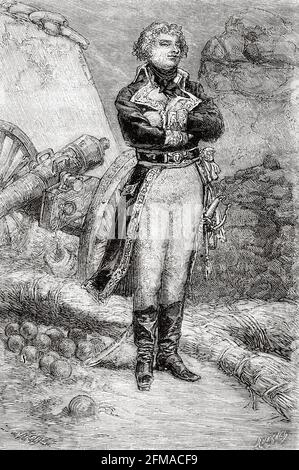 Porträt von Jean-Baptiste Kléber (1753-1800) war ein französischer General während der französischen Revolutionskriege. 1792 meldete er sich freiwillig für die französische Revolutionsarmee. Frankreich. Alte Illustration aus dem 19. Jahrhundert nach Histoire de la Revolution Francaise 1876 von Jules Michelet (1798-1874) Stockfoto