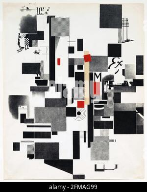 Kurt Schwitters. (Deutsch, 1887-1948). Ohne Titel von Merz Mappe 3 (Merz Portfolio 3). (1923). Photolithographie mit Collagezugängen aus einem Portfolio Stockfoto