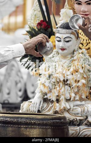 Shwedagon Paya Pagode Myanmer Stockfoto