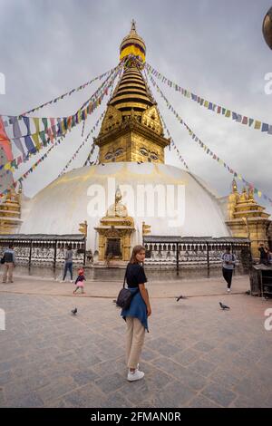 Swayambhunath Temple Complex (Monkey Temple) in Kathmandu, Nepal Stockfoto