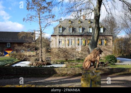 mittelalterliche Kleeburg in Weidesheim, Euskirchen, Norrhein-Westfalen, Deutschland Stockfoto