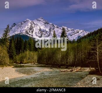 Nooksack River, Mt. Shuksan, North Cascades National Park, Washington Stockfoto