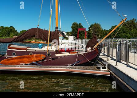 Marina, Usedomer See, Stadt Usedom Stockfoto