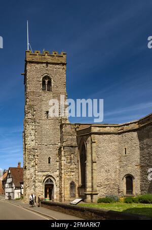 Much Wenlock, mit einer Bevölkerung von rund 3,000 Einwohnern, ist eine mittelalterliche Stadt und Gemeinde in Shropshire, England. Stockfoto