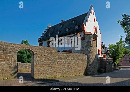 Huttenschloss, erbaut 1536 von Lukas von Hutten und seiner Frau Appolonia von Frankenstein, Bad Soden-Salmünster, Hessen, Deutschland Stockfoto