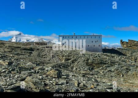 Tracuit Hütte, Cabane de Tracuit, des Schweizer Alpenvereins, Zinal, Val d'Anniviers, Wallis, Schweiz Stockfoto