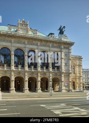 Wiener Staatsoper vom Opernring, 1. Bezirk Innere Stadt, Wien, Österreich Stockfoto