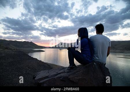 Paar auf einer Reise nach Zanjan, Iran Stockfoto