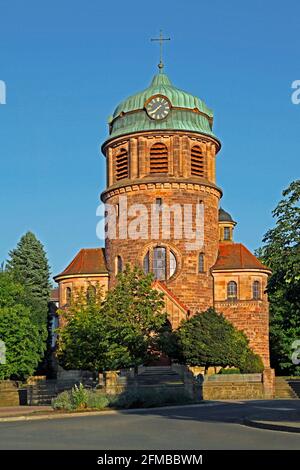 Katholische Pfarrkirche St. Sebastian, erbaut 1915, Rockenhausen, Kreis. Donnersbergkreis, Rheinland-Pfalz, Deutschland Stockfoto