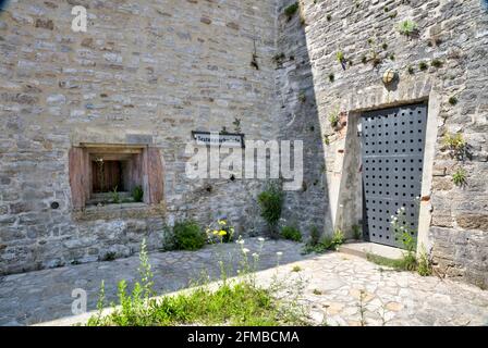 Festungsschmiede, Fenster, Zitadelle Petersberg, Petersberg, Fassade, Festung, Sommer, Erfurt, Thüringen, Deutschland, Europa Stockfoto