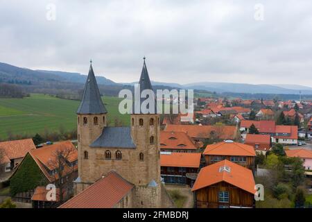 Deutschland, Sachsen-Anhalt, Ilsenburg, Kloster Drübeck, ehemalige Benediktinerabtei in Ilsenburg (Harz), OT Drübeck, gehört zur Transromanica, der Romanik-Straße. Stockfoto