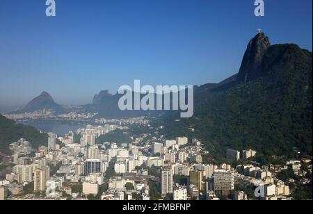 Luftaufnahme des Botafogo-Viertels im Süden der Stadt Rio de Janeiro. Stockfoto