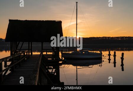 Steg in Römnitz am Ratzeburger See Stockfoto