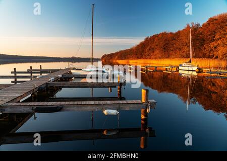 Steg in Römnitz am Ratzeburger See Stockfoto