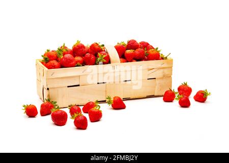 Erdbeeren im Chipkorb Stockfoto