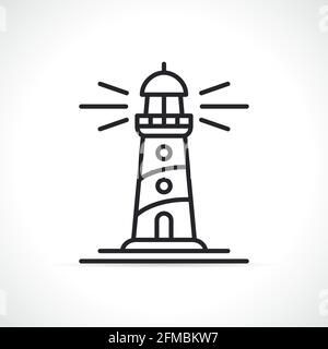 Leuchtturm Linie Symbol Vektor Symbol isoliert Design Stock Vektor