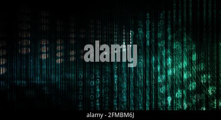 Abstrakte futuristische Cyberspace binären Code mit Grunge Stockfoto