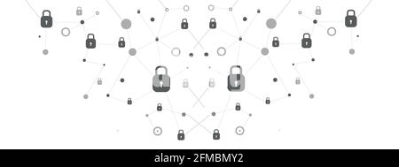 Globale Netzwerksicherheit in Weiß Stock Vektor