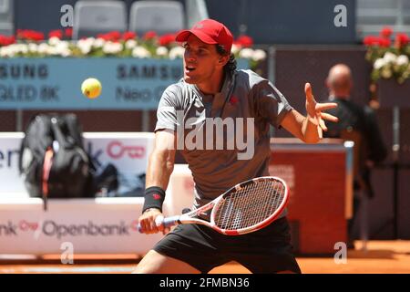 Madrid, Spanien. Mai 2021. Dominic Thiemr von Autriche während der Mutua Madrid Open 2021, Masters 1000 Tennisturnier am 7. Mai 2021 in La Caja Magica in Madrid, Spanien - Foto Laurent Lairys/ ABACAPRESS. Quelle: Abaca Press/Alamy Live News Stockfoto