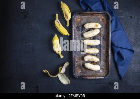 Bananenfrucht und Honig gesunde Lebensmittel Stockfoto