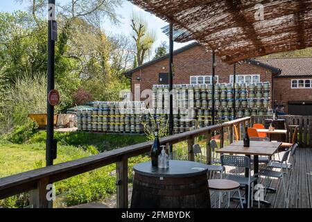 Andwell Brewing Company, eine Mikrobrauerei im Weiler andwell in Hampshire, England, Großbritannien Stockfoto