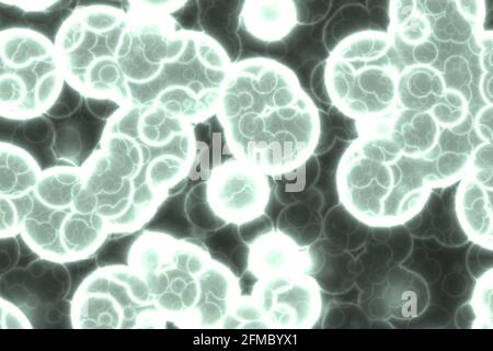 Kreative moderne teal, meergrün riesige Menge von biologischen Zellen digital Hintergrunddarstellung gemacht Stockfoto