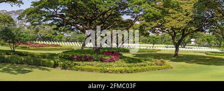 Gärten und Gräber, der Manila American Cemetery and Memorial, Philippinen Stockfoto