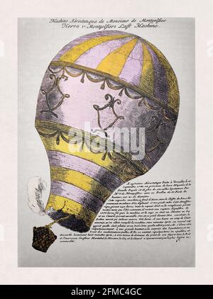 Demonstration am 19. September 1783 in Versailles vor Ludwig XVI. Des Heißluftballons der Gebrüder Montgolfier. Stockfoto