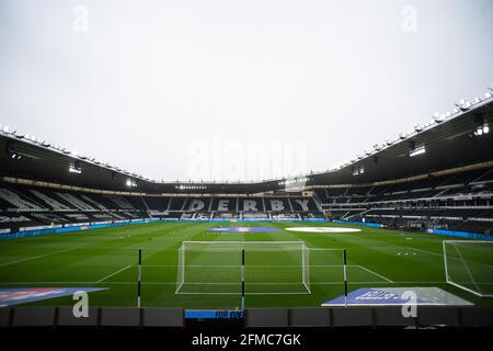 DERBY, GROSSBRITANNIEN. MAI. Pride Park vor dem entscheidenden Abstiegsentritt während des Sky Bet Championship-Spiels zwischen Derby County und Sheffield am Mittwoch, den 8. Mai 2021. (Kredit: Pat Scaasi, Mi News) Kredit: MI Nachrichten & Sport /Alamy Live Nachrichten Stockfoto