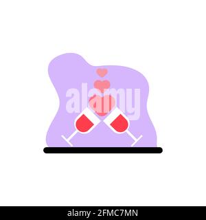 Schöne Champagner Cheers Icon Vektor Illustration Design Konzept eps10 Stock Vektor